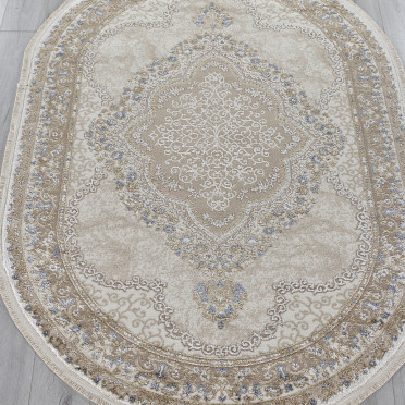 Ковер 27226A - BEIGE / BLUE - Овал - коллекция MOSSO