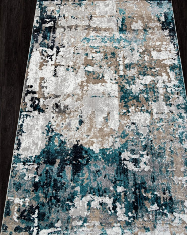 Ковер турецкий 01632A PARADIZE (Полиэстер, бежевый, серый, голубой)